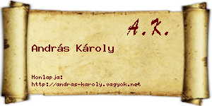 András Károly névjegykártya
