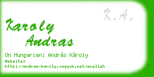 karoly andras business card